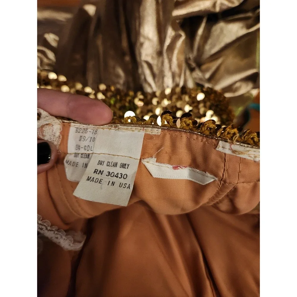 70s/80s‎ Gold Strapless Gown - Picture 5 of 5